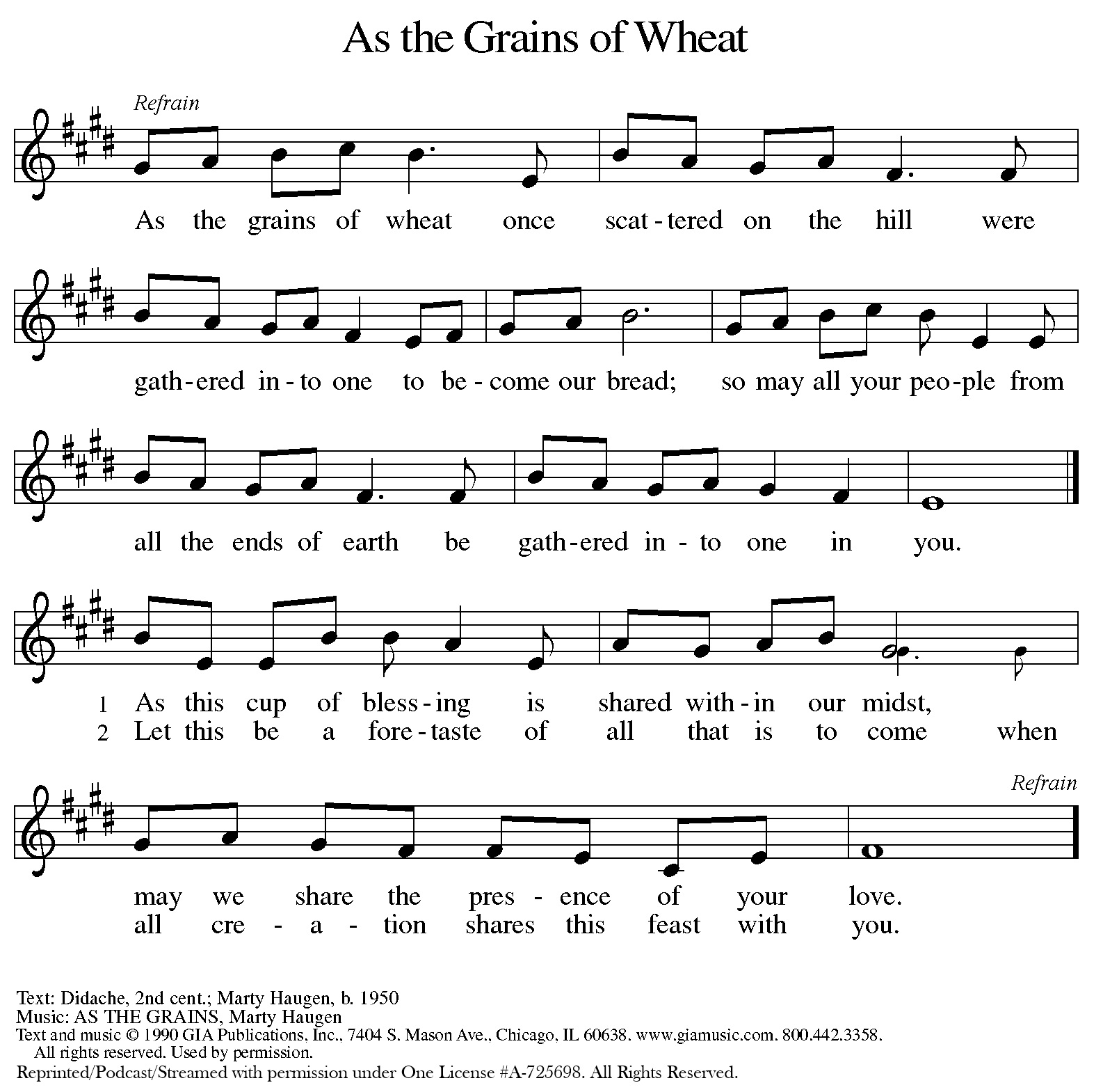 As the Grains of Wheat