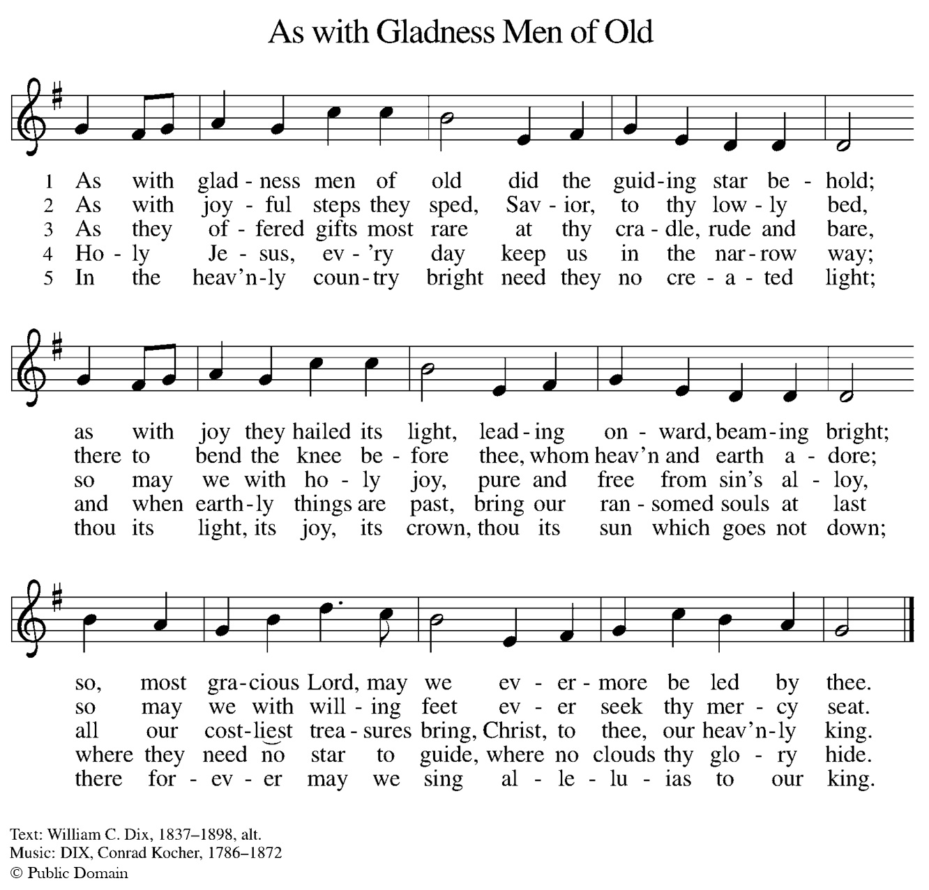As with Gladness Men of Old