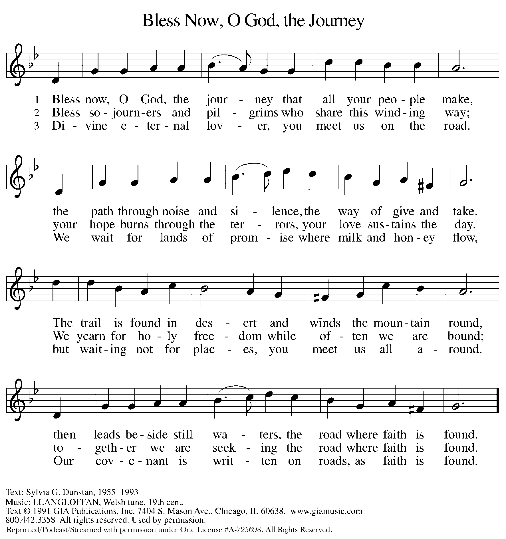 Bless Now, O God, the Journey