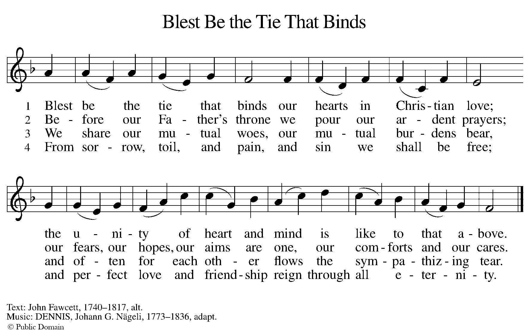 Blest Be the Tie that Binds