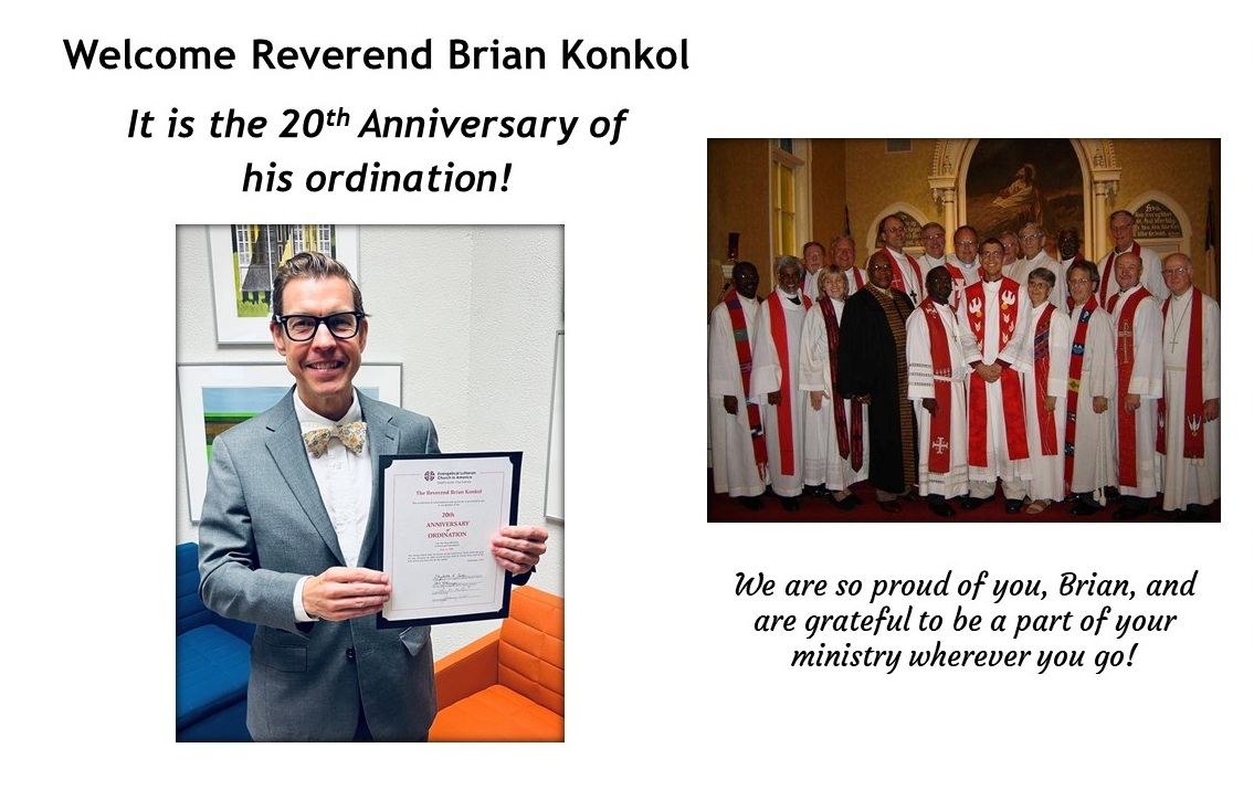 Welcome Rev Brian Konkol