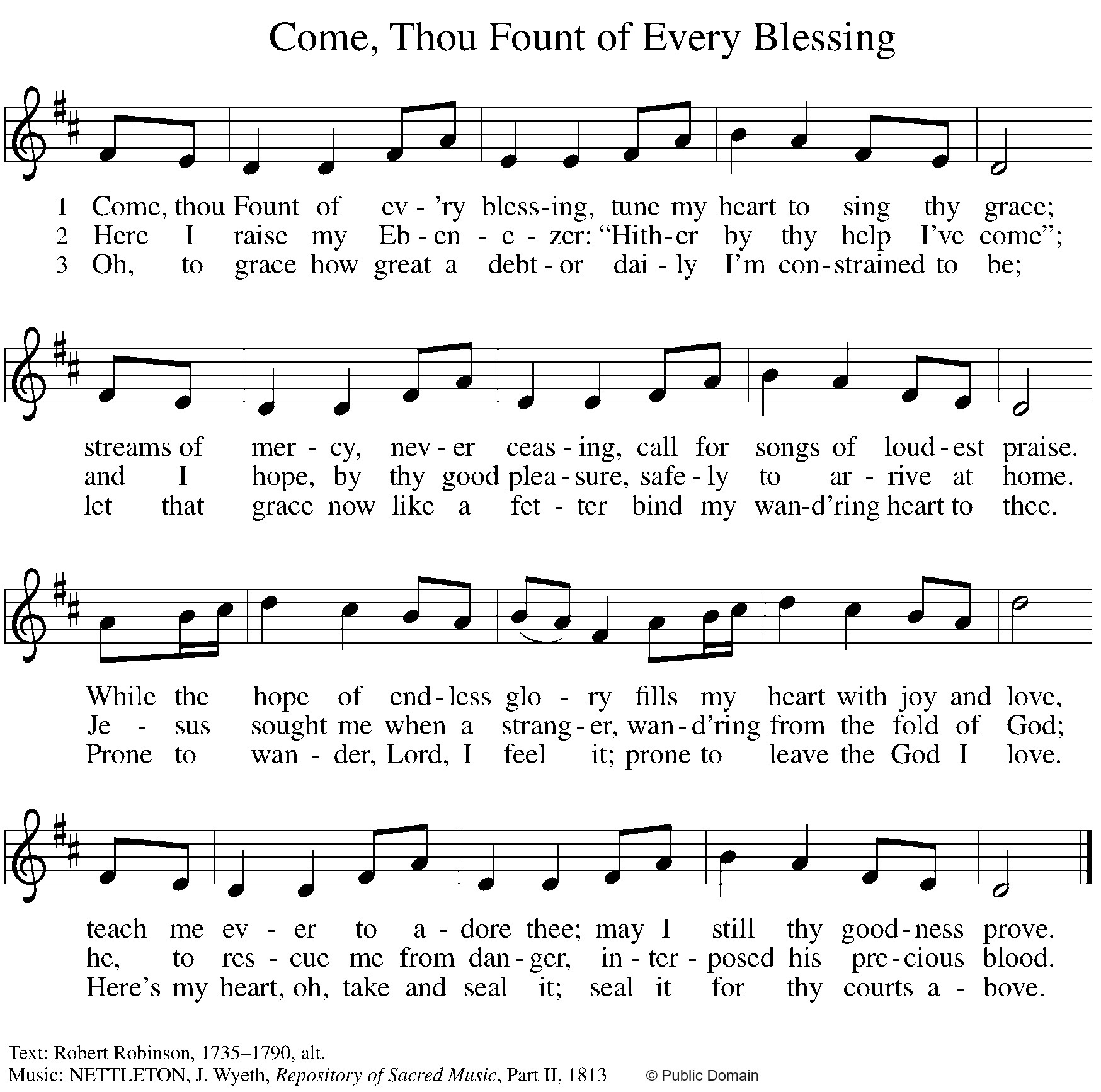 Come, Thou Fount of Every Blessing