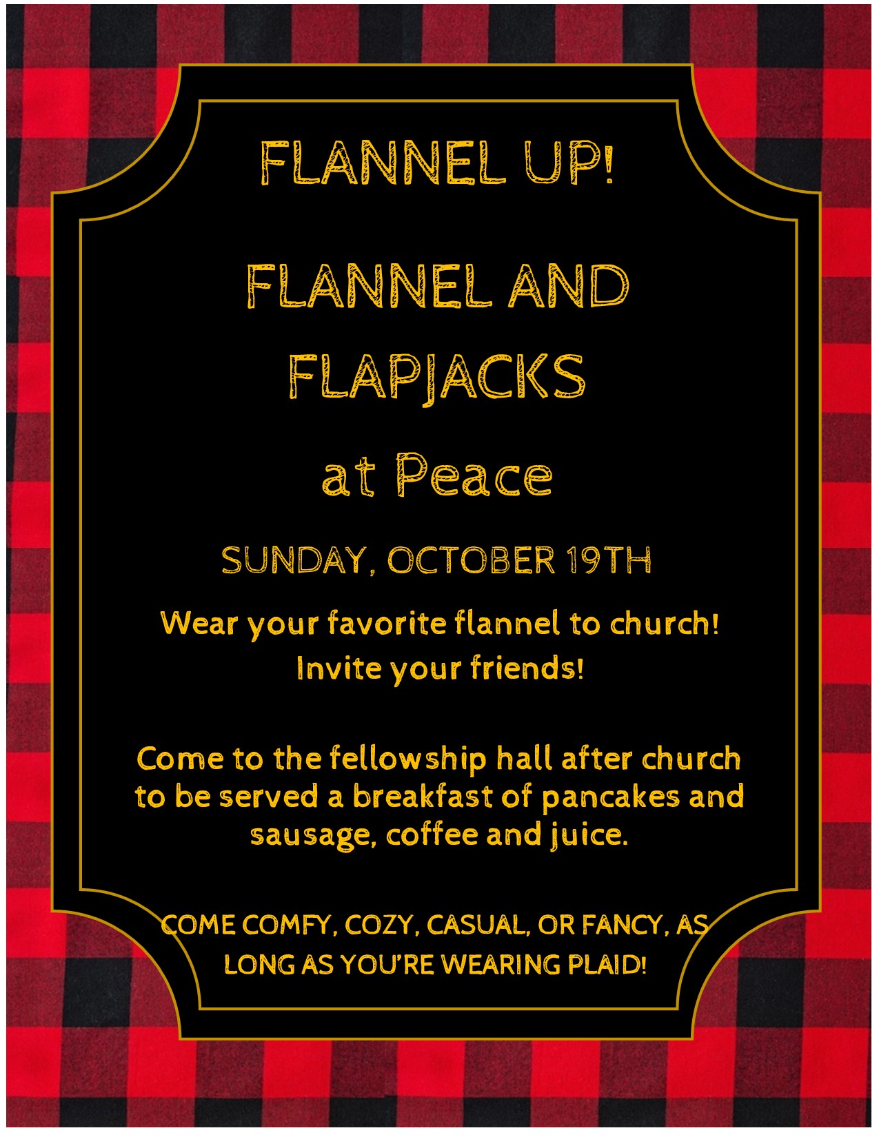Flannel Sunday at Peace 2025