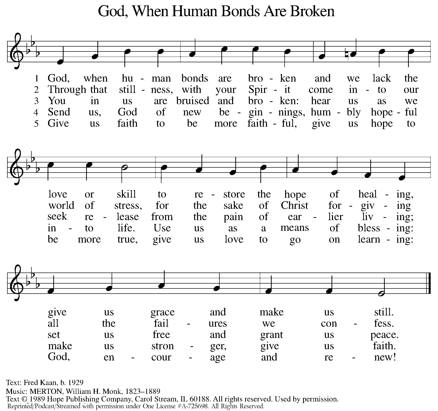 God, When Human Bonds Are Broken