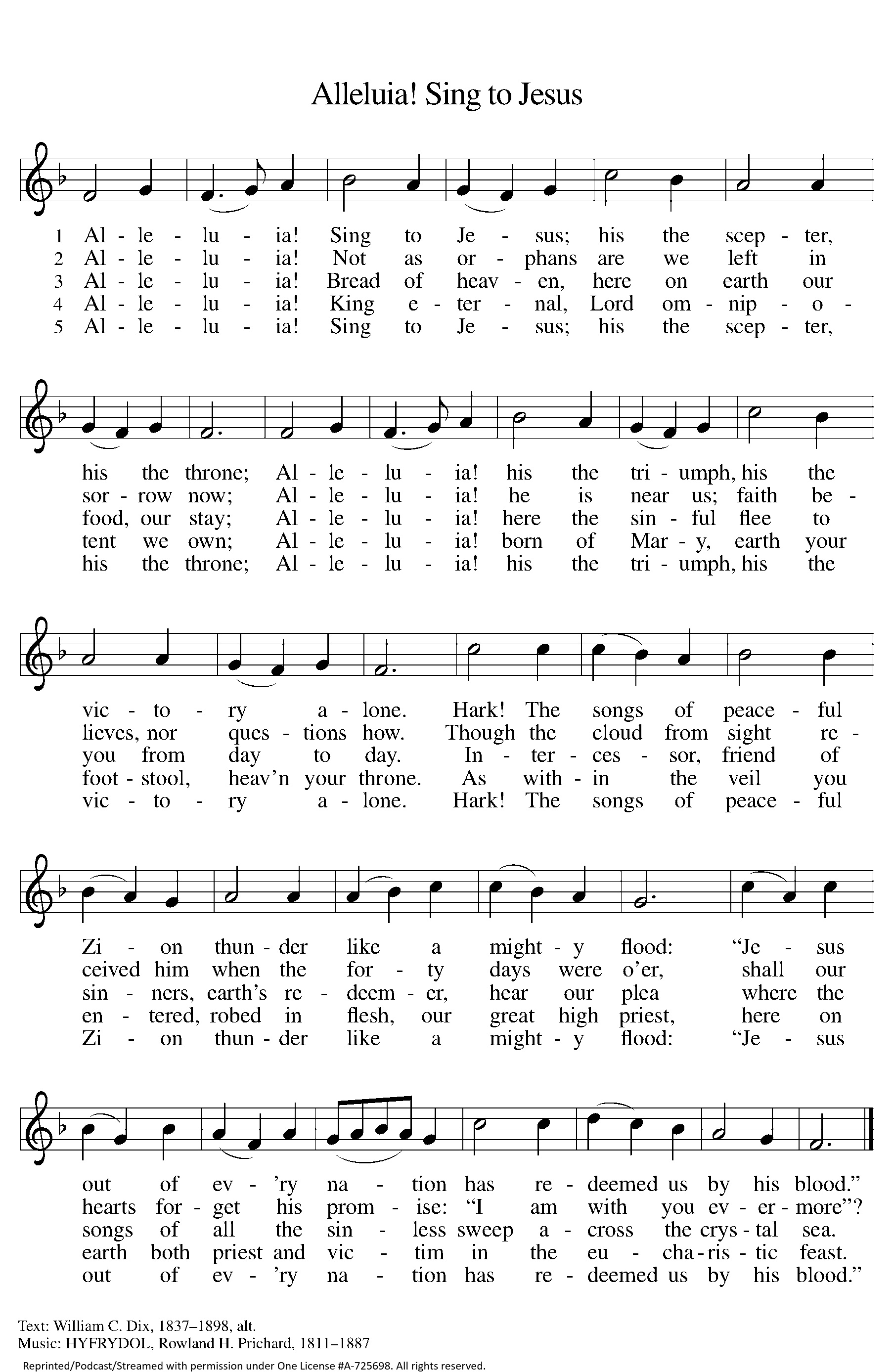 Alleluia! Sing to Jesus