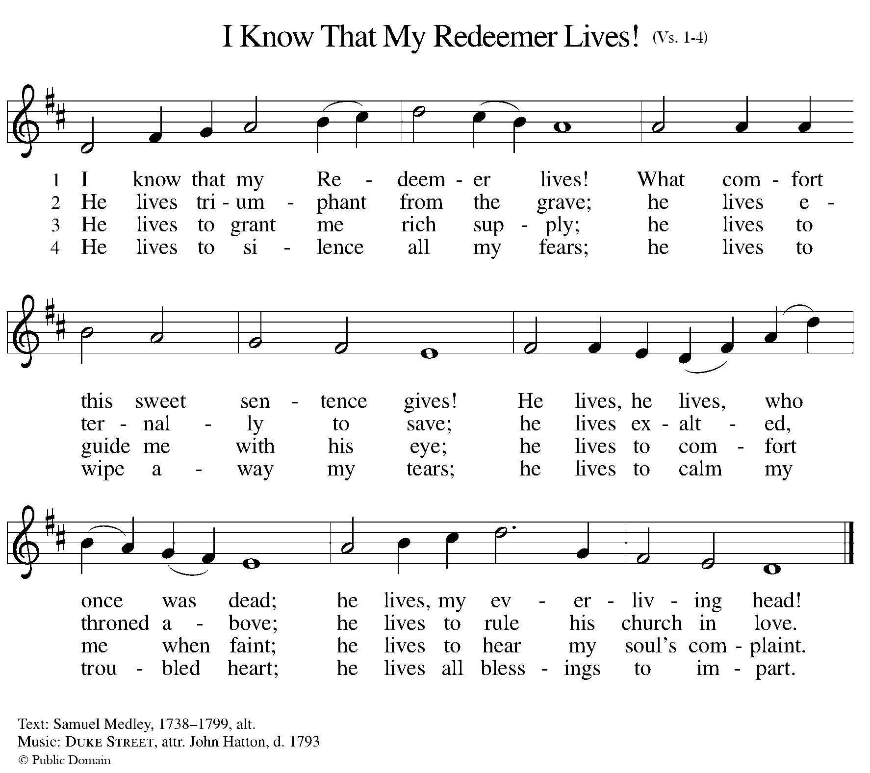 I Know That My Redeemer Lives