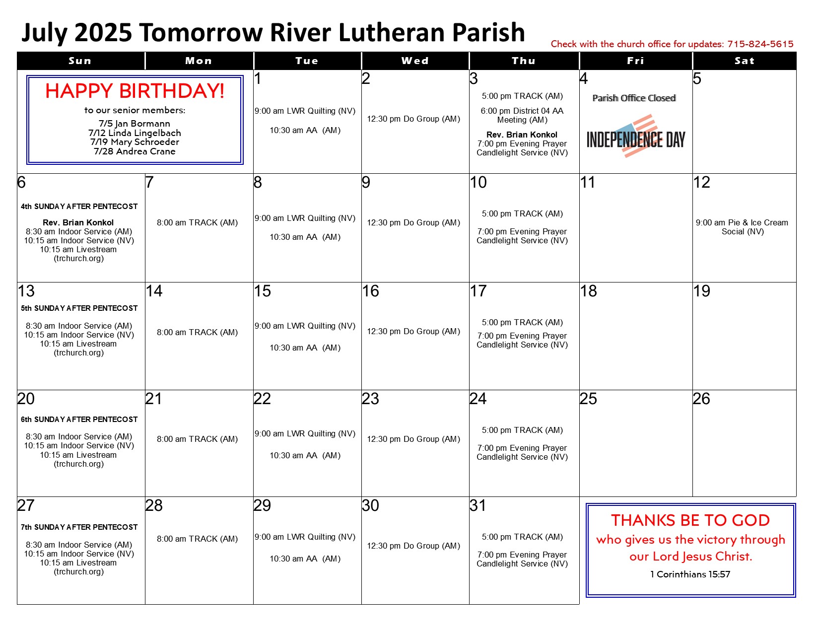 July 2025 Calendar