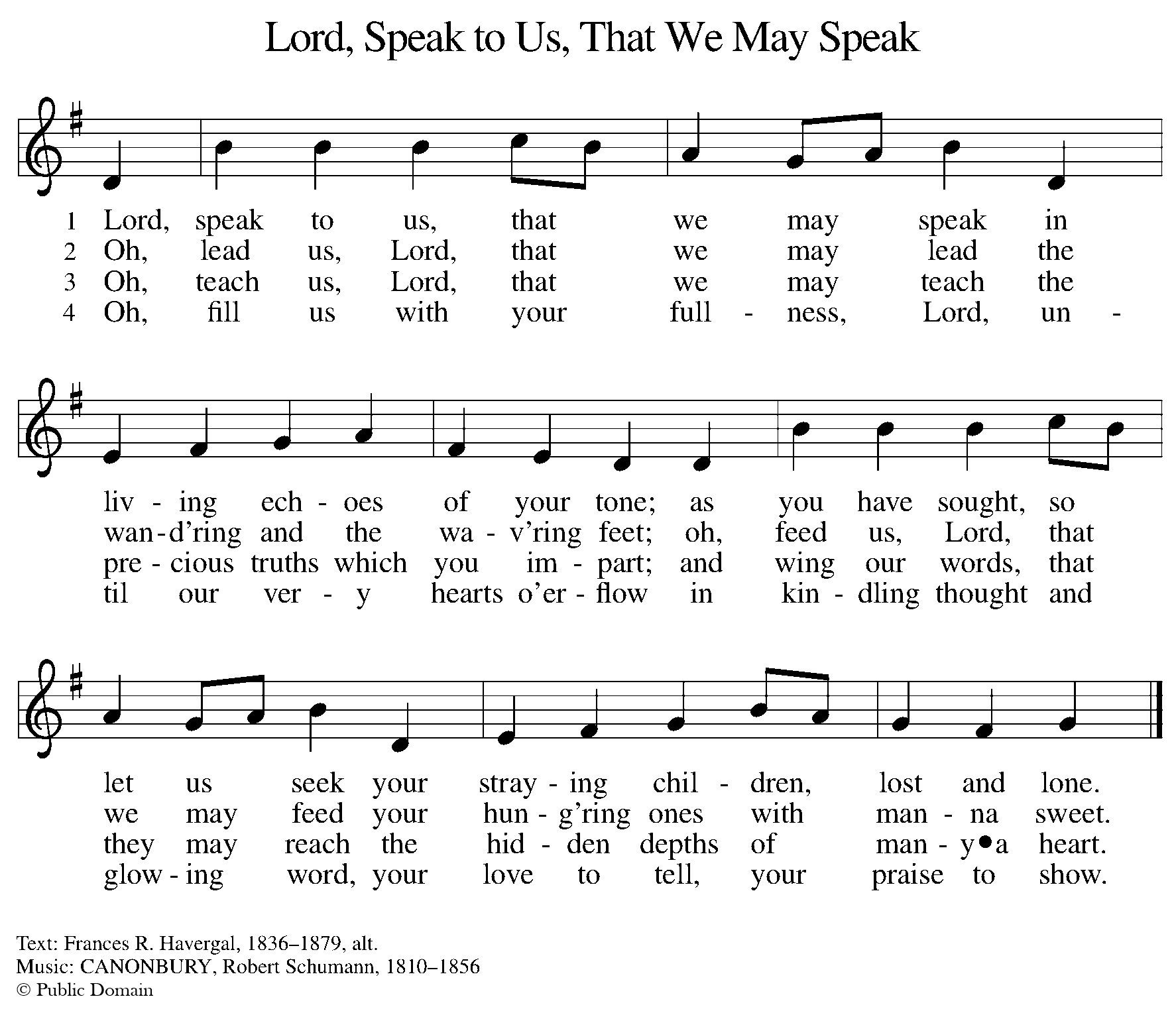 Lord, Speak to Us That We May Speak