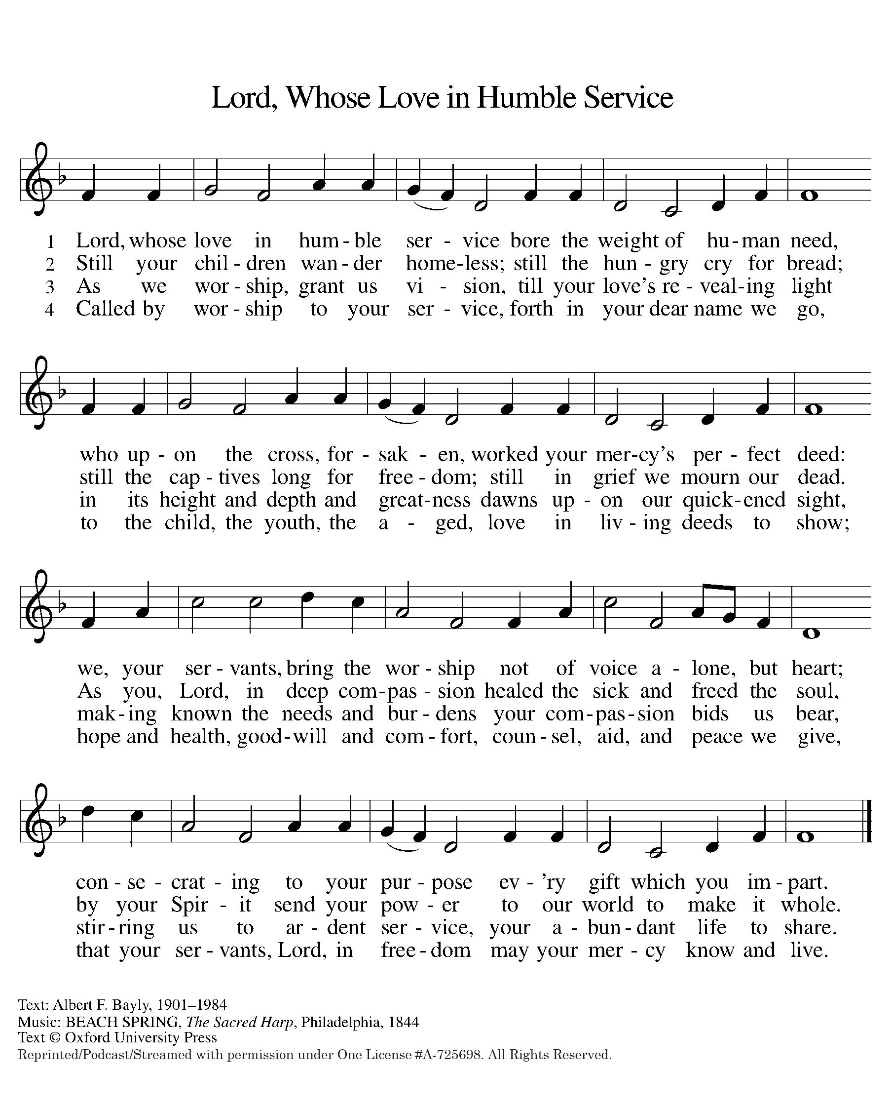 Lord, Whose Love in Humble Service