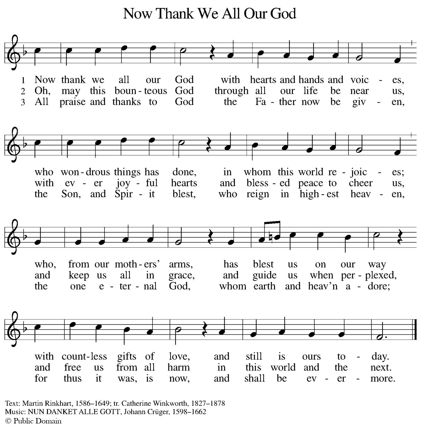 Now Thank We All Our God