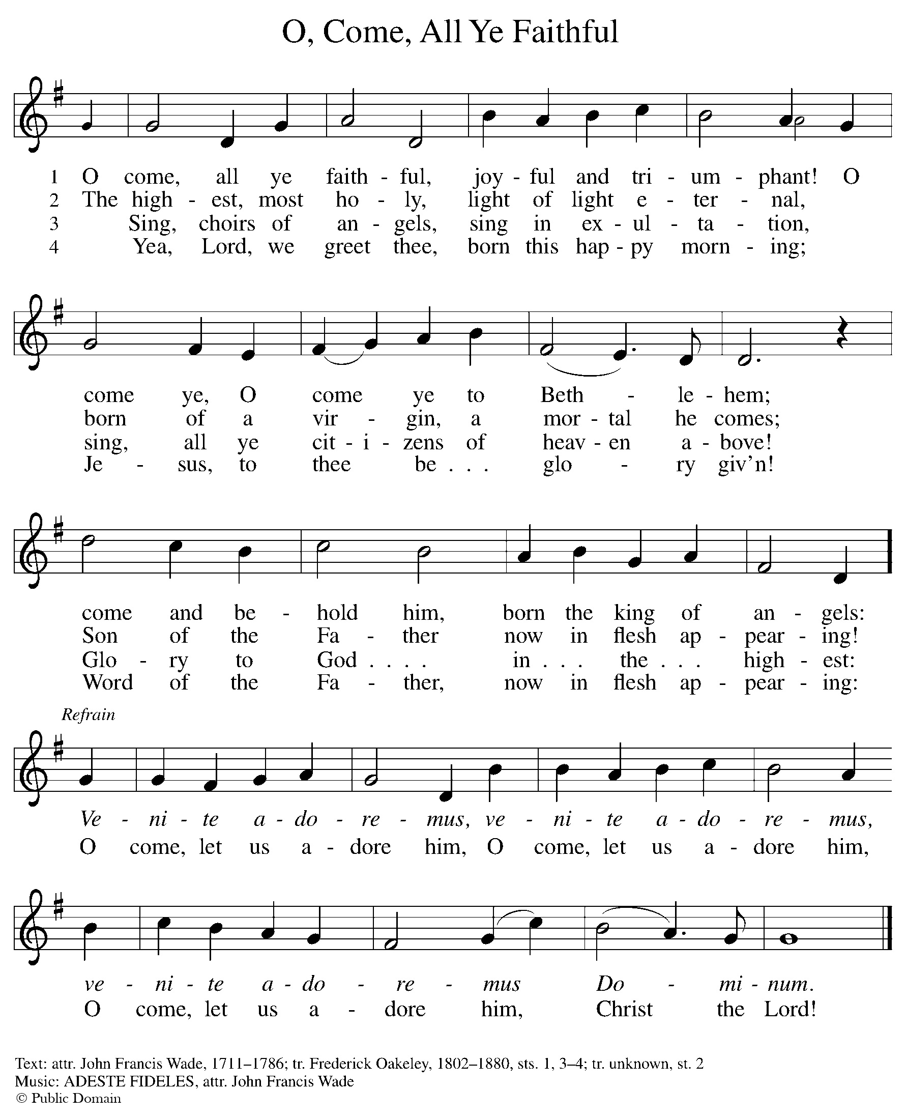 O Come, All Ye Faithful