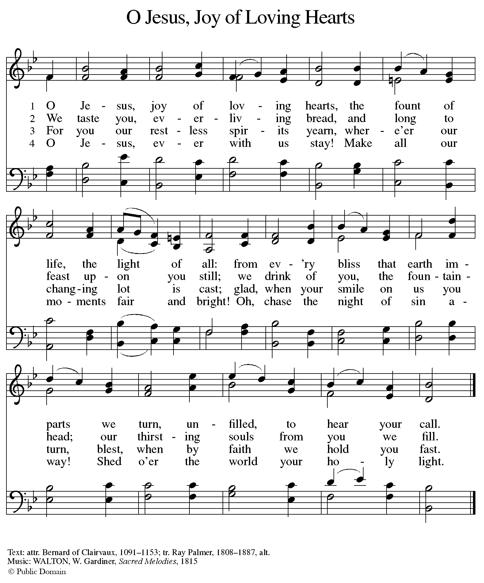 O Jesus, Joy of Loving Hearts