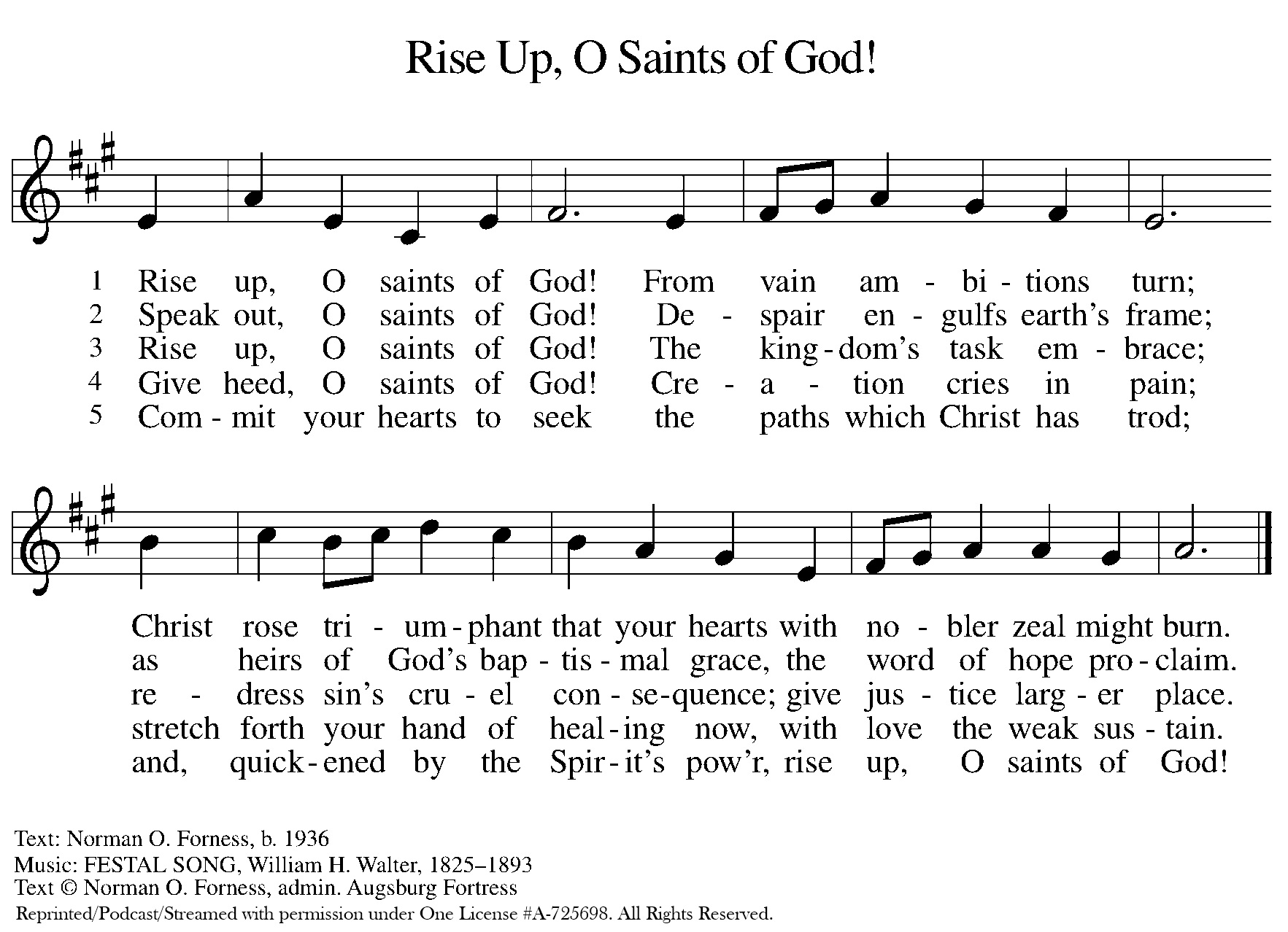 Rise Up, O Saints of God!