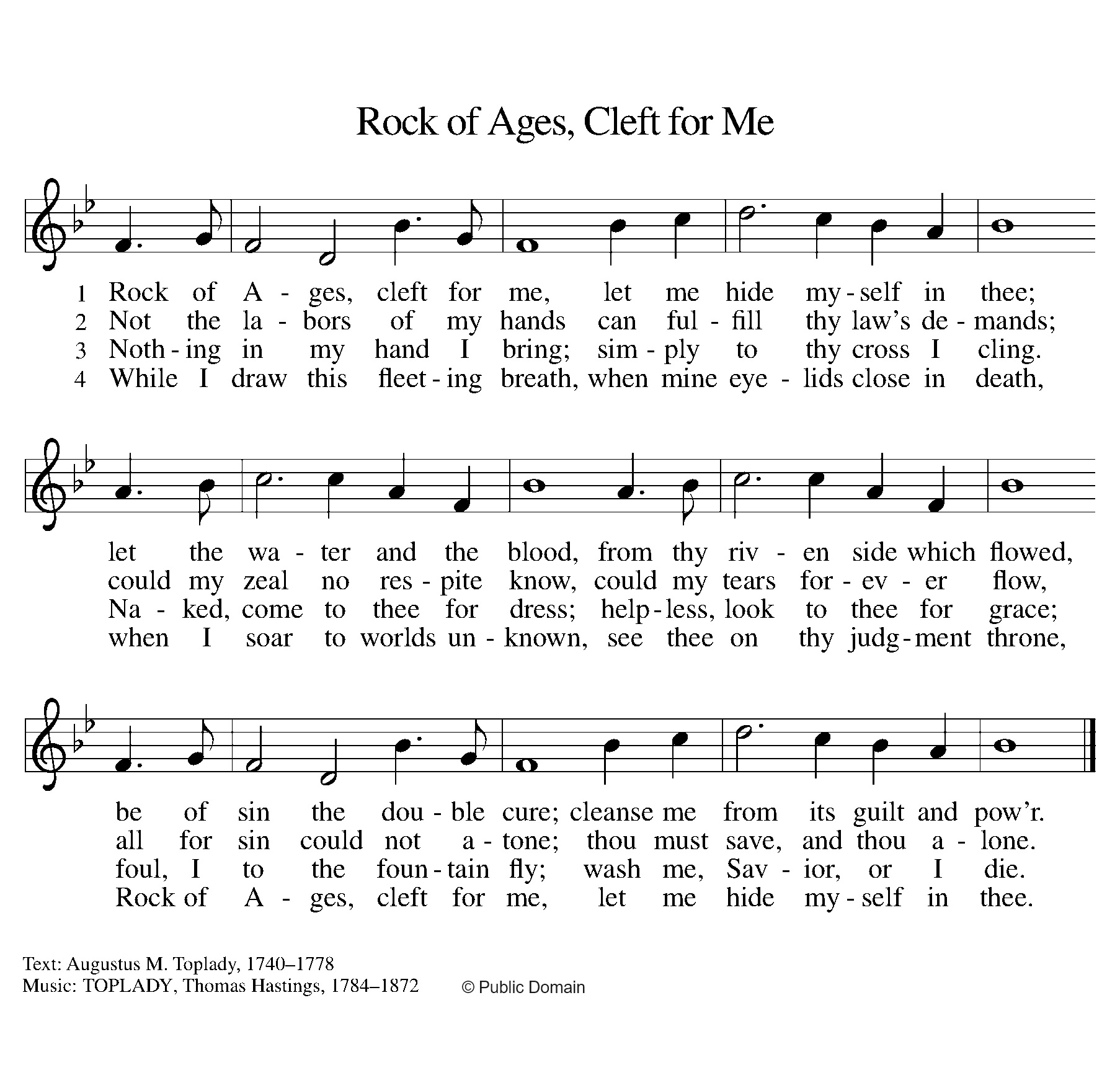 Rock of Ages Cleft for Me