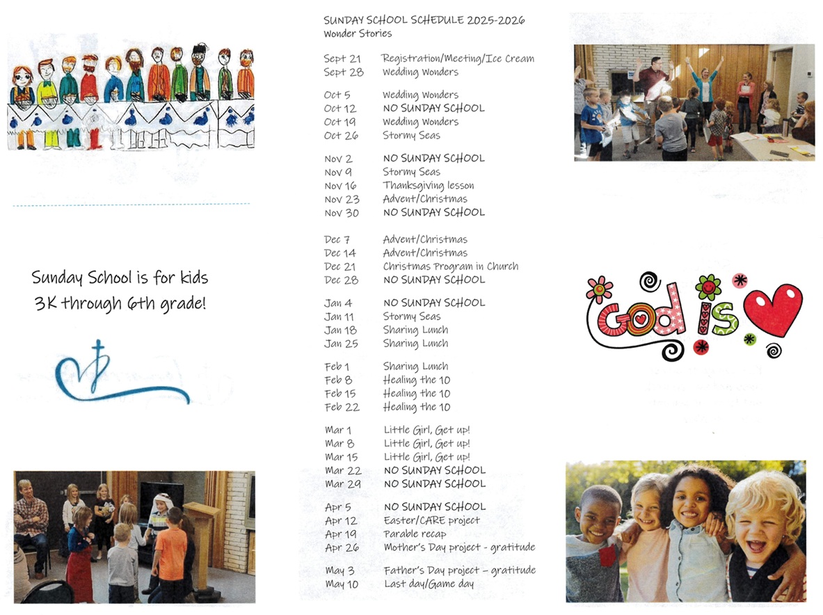 Sunday School 2025-26 Schedule